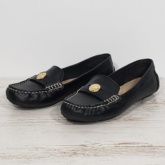 Liz Claiborne Flex Form Black Faux Leather Flat Loafer Driving Moccasin Sz 8.5M - Picture 4 of 8